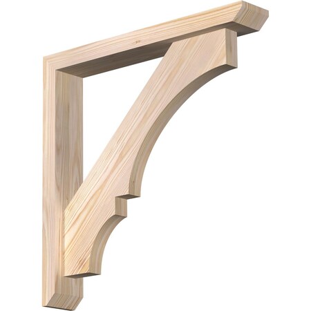 Ekena Millwork Balboa Slat Smooth Bracket w/ Offset Brace, Douglas Fir, 3 1/2"W x 22"D x 22"H BKT0402X22X22BOA06SDF